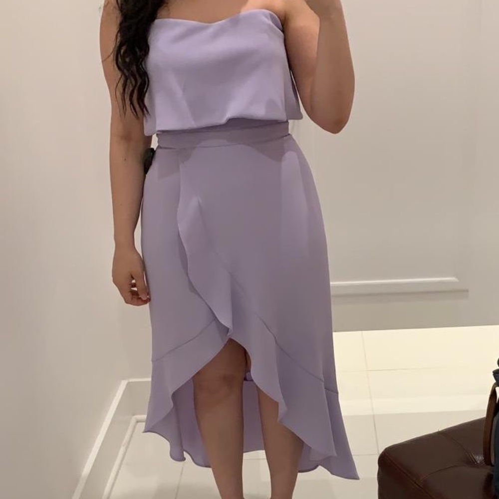 Lavender strapless dress